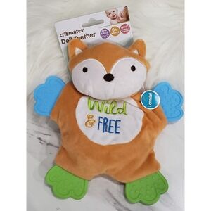NEW Cribmates FOX WOODLAND Doll Teether Toy Sensory Sound Baby Lovey Shower Gift